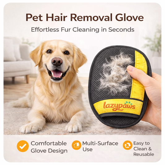 LazyPaws Pet Hair Removal Glove (Washable & Reusable)